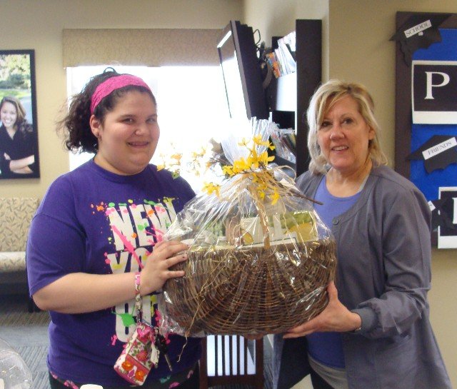 Marybeth presented the basket to Danielle